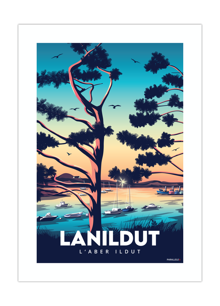 Affiche du port de Lanildut en Bretagne dans le Finistère nord