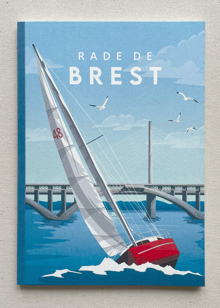 Carnet A5 représentant une illustration de la rade de Brest
