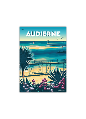 Carte postale de la passerelle des capucins à Audierne
