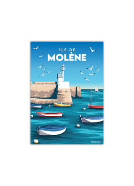 Carte postale du port de Molène