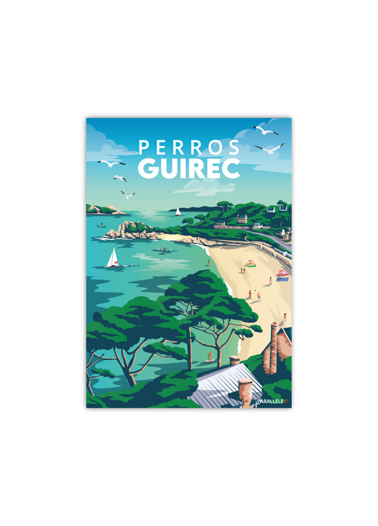 Carte postale de la Plage de Trestrignel à Perros-Guirec