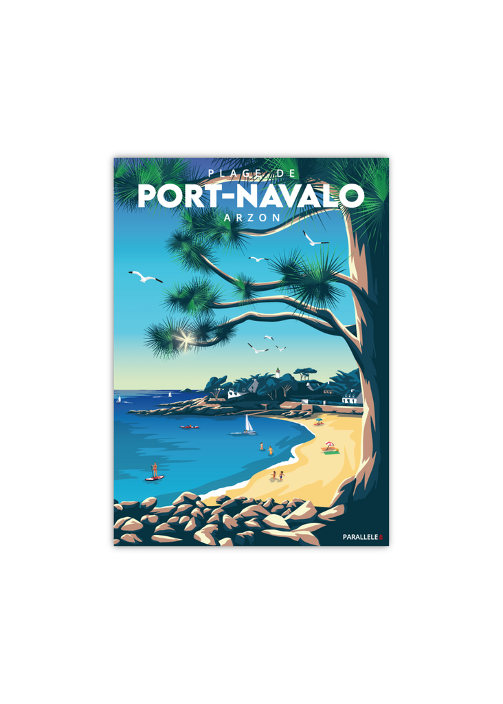 Carte postale de la plage de Port-Navalo à Arzon