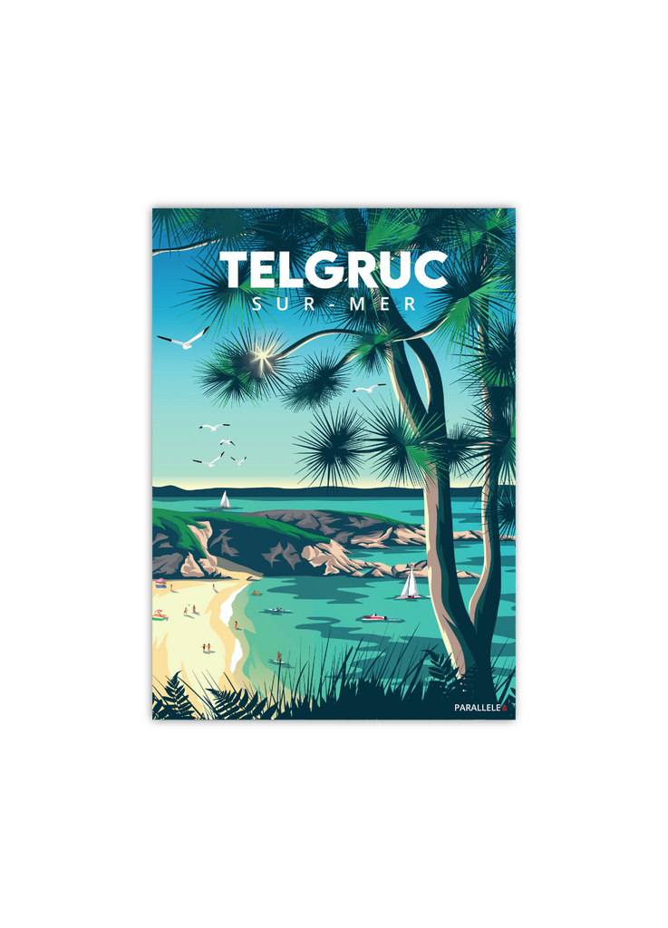 Carte postale de la plage de Trez Bihan à Telgruc-sur-Mer
