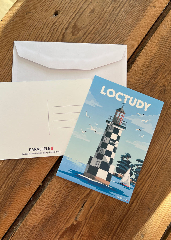 Carte postale du Phare de la Perdrix à Loctudy en Bretagne