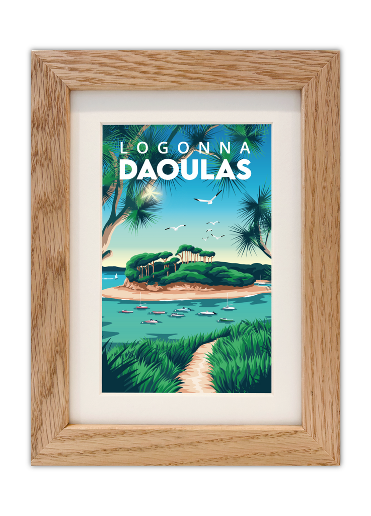 Carte postale de Logonna-Daoulas avec un cadre en chêne