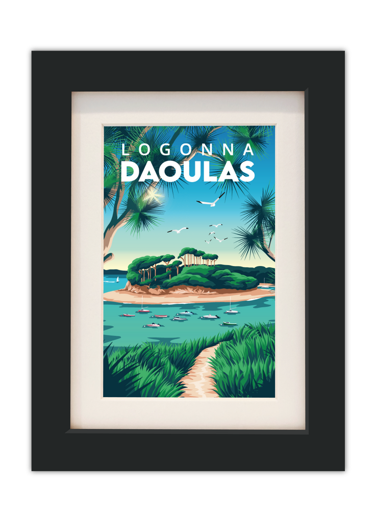 Carte postale de Logonna-Daoulas avec un cadre noir