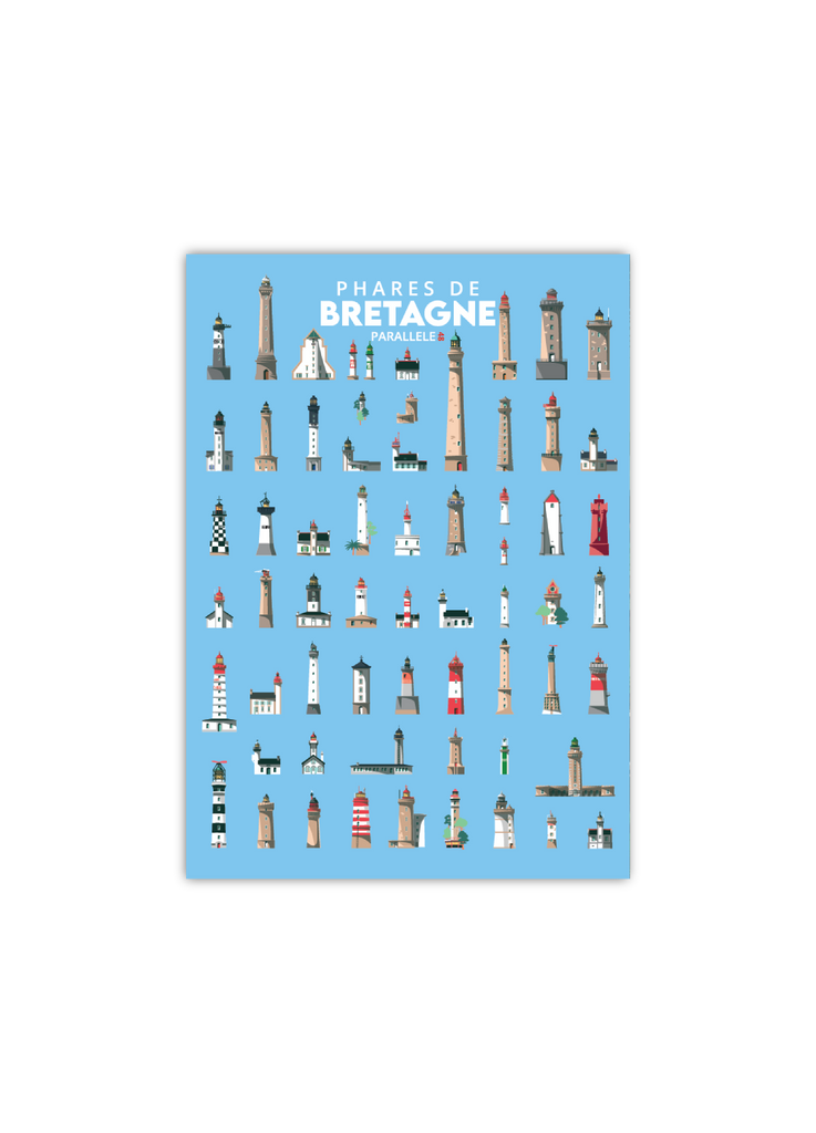 Carte postale des Phares de Bretagne