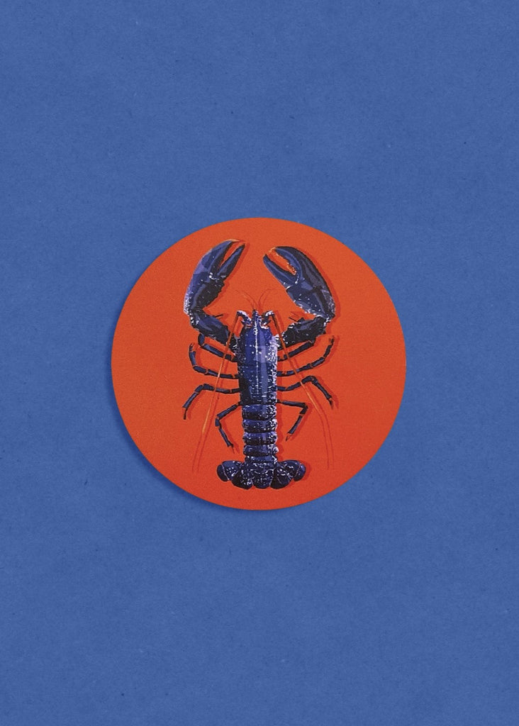 Dessous de verre en bouleau d'un homard sur fond rose
