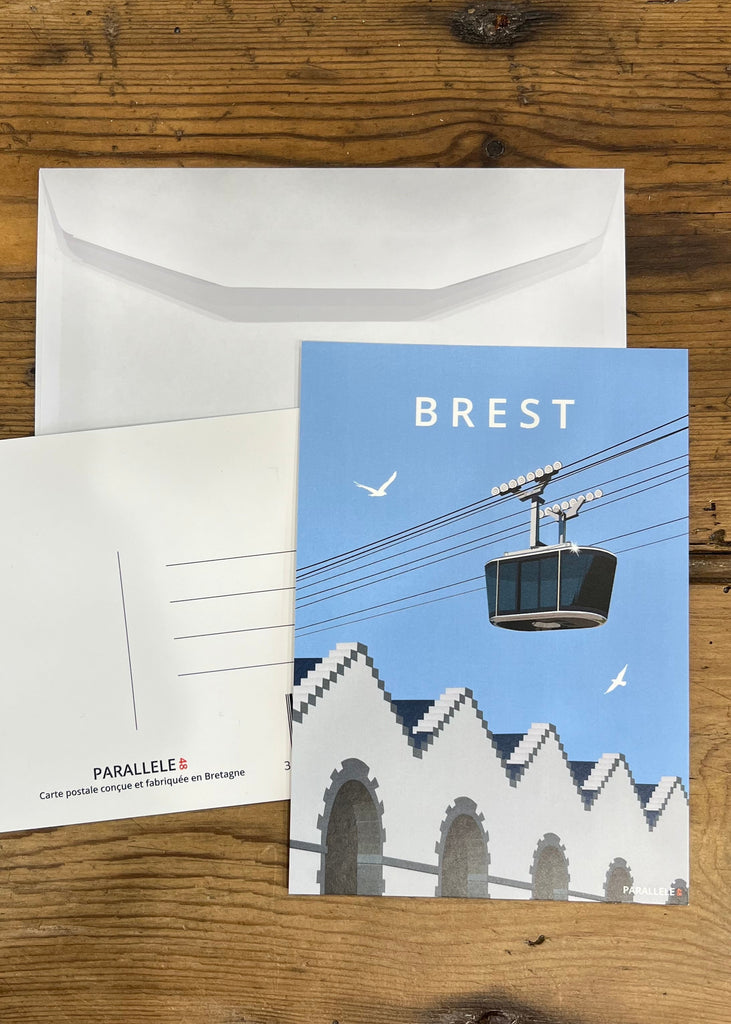 Carte postale du téléphérique de brest
