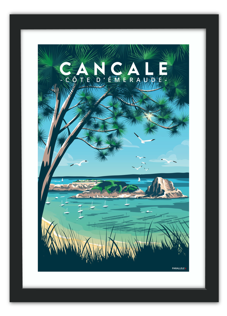 Affiche de Cancale avec un cadre noir