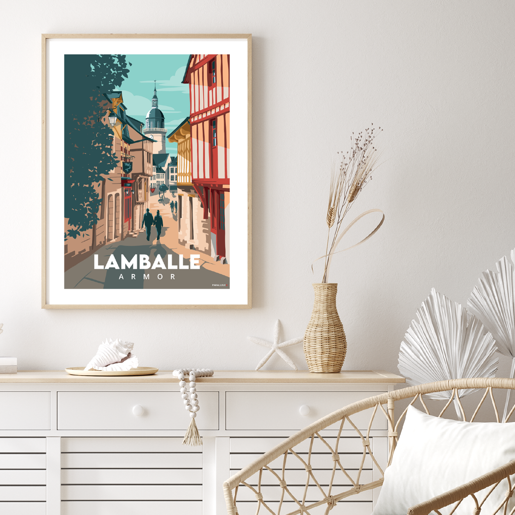 Affiche déco du centre ville historique de Lamballe-Armor