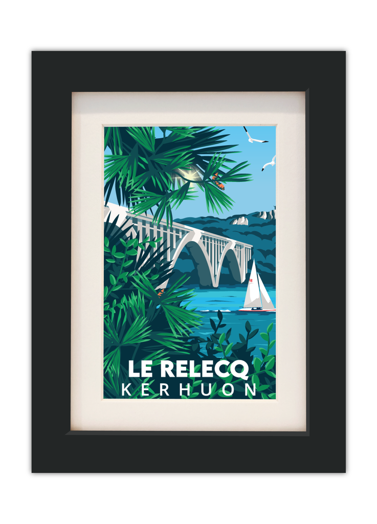 Carte postale du Relecq-Kerhuon avec un cadre noir