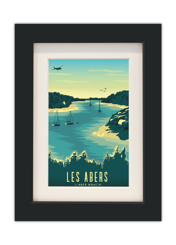 Carte postale de l'aber wrac'h avec un cadre noir