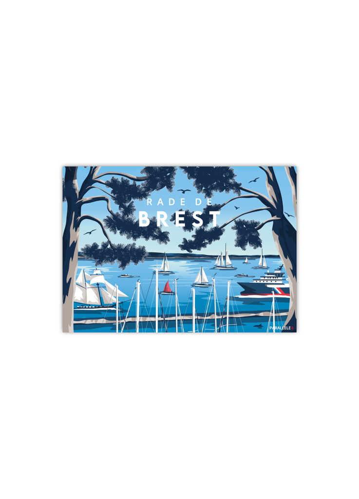 Carte postale de la rade de brest