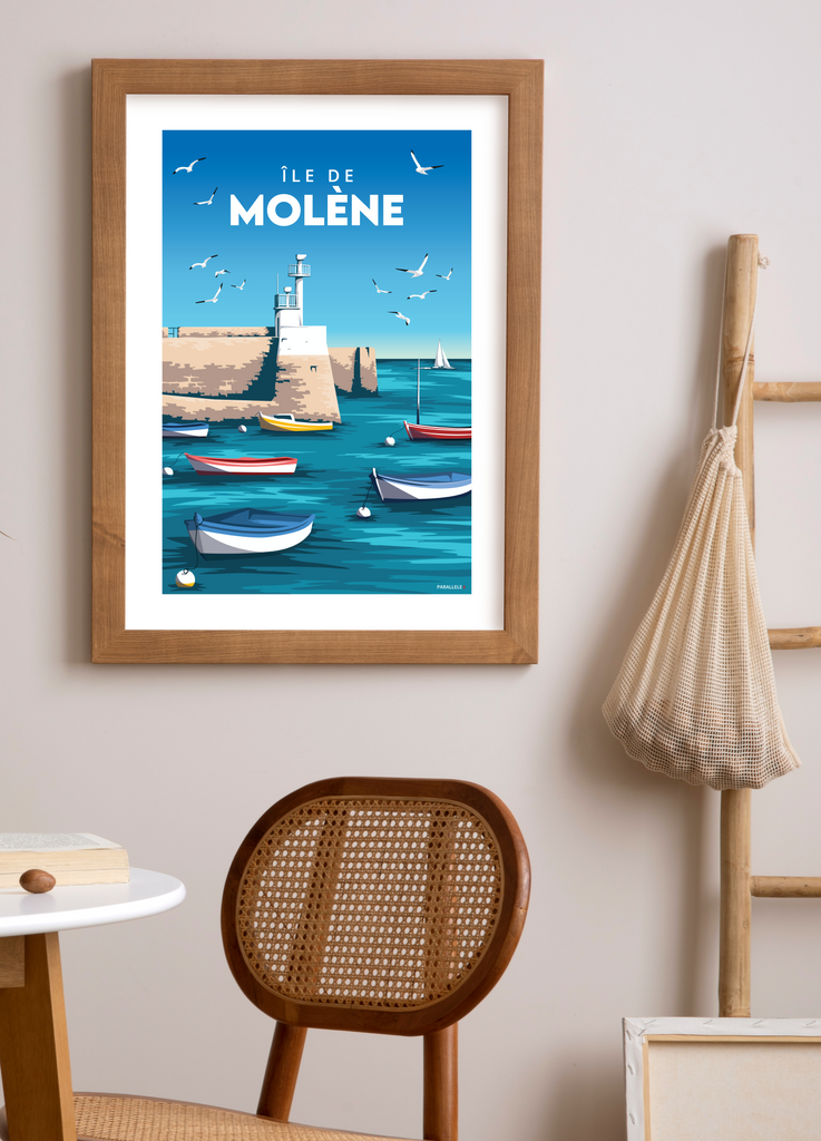 Affiche vintage de l'Île de Molène dans le Finistère