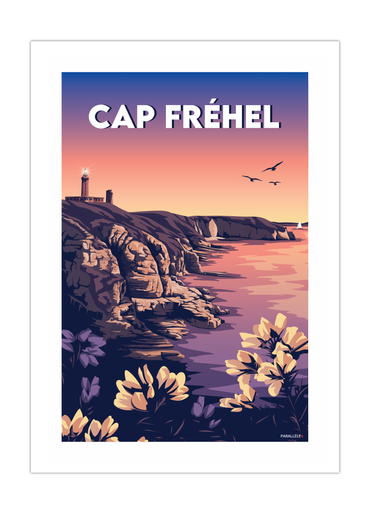 Affiche d'un coucher de soleil au Cap Fréhel