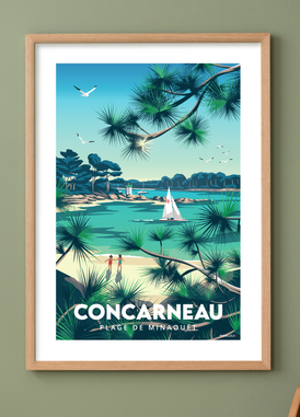 Affiche de la plage de Minaouët à Concarneau