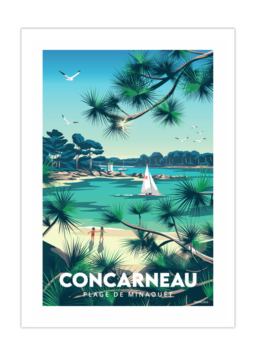 Affiche de la plage de Minaouët à Concarneau