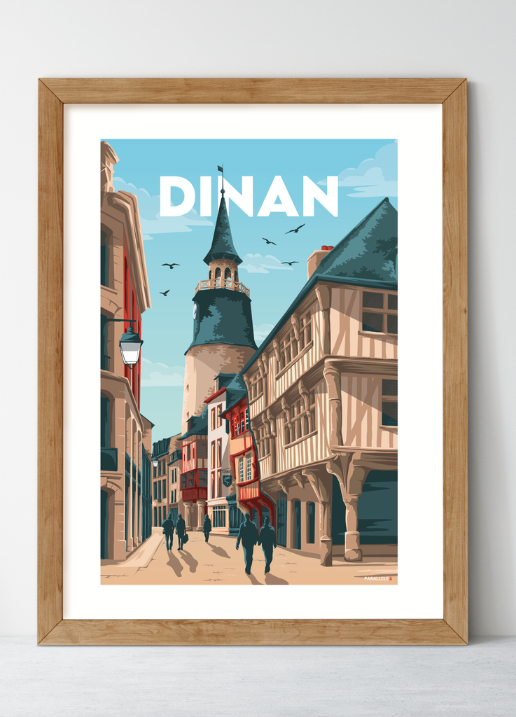 Affiche du centre ville de Dinan en Bretagne
