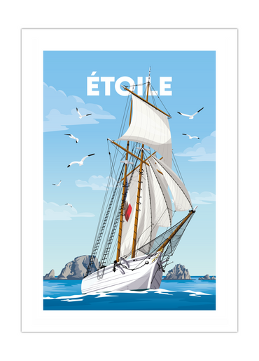 Affiche du célèbre gréement de la marine nationale : l'Etoile