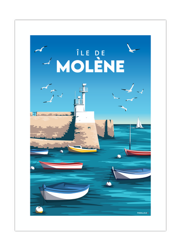 Affiche vintage de l'Île de Molène dans le Finistère