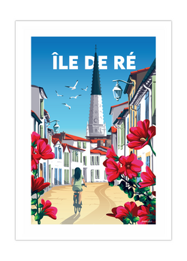 Affiche colorée de l'Île de Ré