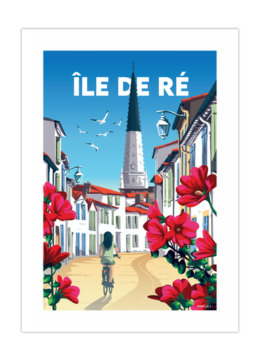 Affiche colorée de l'Île de Ré
