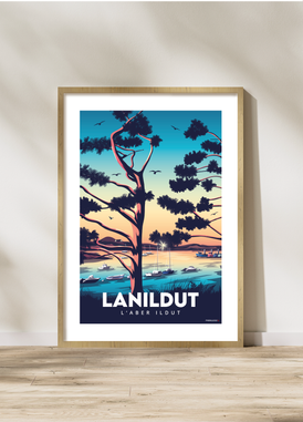 Affiche du port de Lanildut en Bretagne dans le Finistère nord