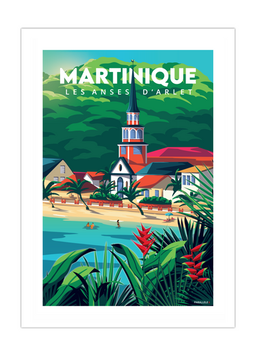 Affiche vintage des Anses-d'Arlet à la Martinique