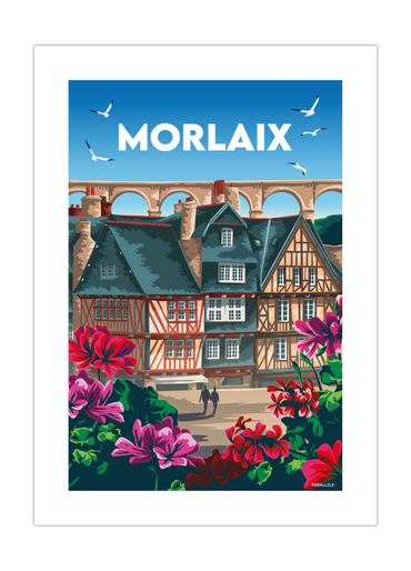 Affiche de la ville historique bretonne de Morlaix