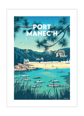 Affiche de la plage de Port Manec'h