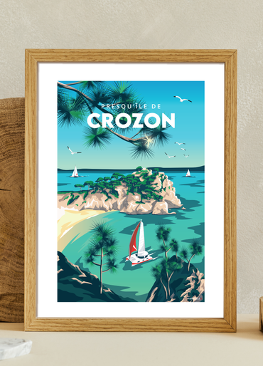 Affiche de la plage de l'île vierge en Presqu'île de Crozon