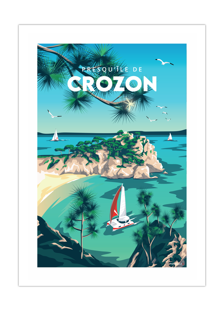Affiche de la plage de l'île vierge en Presqu'île de Crozon