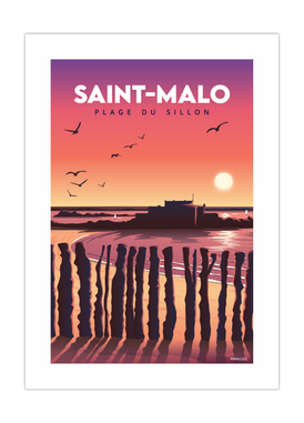 Affiche de la Plage du Sillon de Saint-Malo