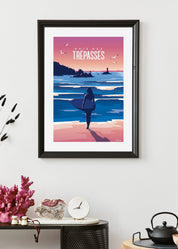 Affiche d'un surfeur à la Baie des trépassés