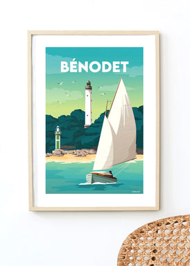 Affiche du phare du coq à bénodet