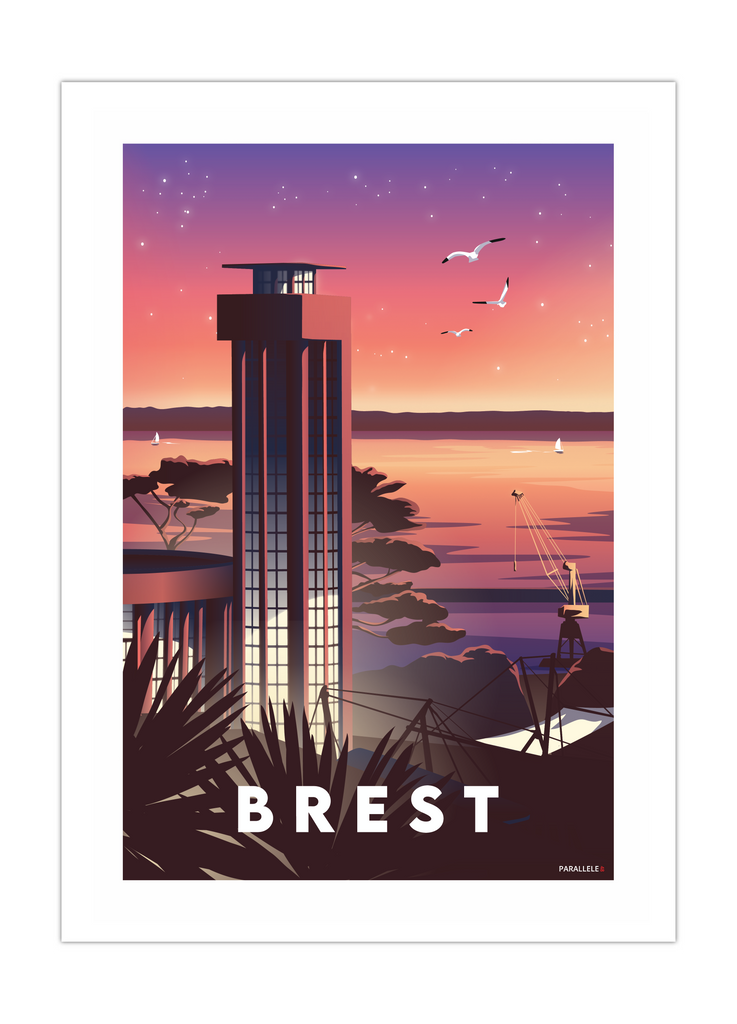 Affiche de la Tour de l'horloge de la Gare de Brest