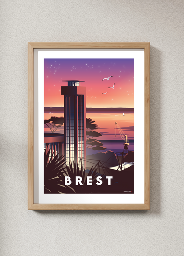 Affiche de la Tour de l'horloge de la Gare de Brest