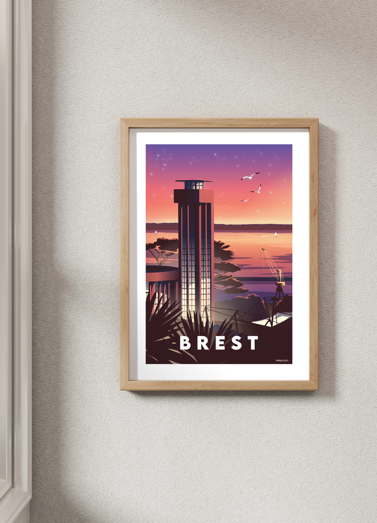 Affiche de la Tour de l'horloge de la Gare de Brest