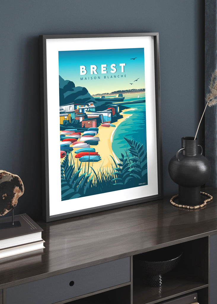 Affiche du port de maison Blanche à Brest