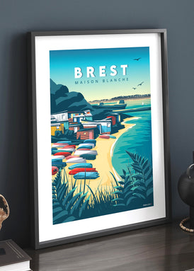 Affiche du port de maison Blanche à Brest