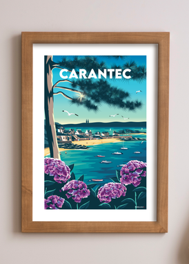 Affiche de la Plage de la Grève Blanche à Carantec
