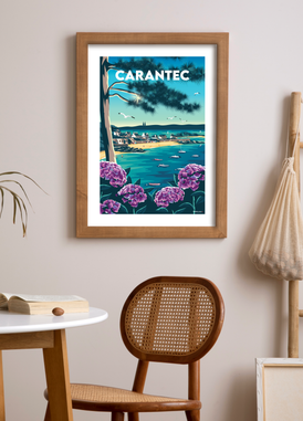 Affiche de la Plage de la Grève Blanche à Carantec