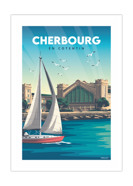 Affiche de la cité de la mer à Cherbourg-en-cotentin en Normandie