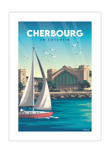 Affiche de la cité de la mer à Cherbourg-en-cotentin en Normandie