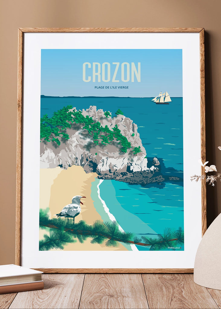 Affiche de la plage de l'île vierge à Crozon