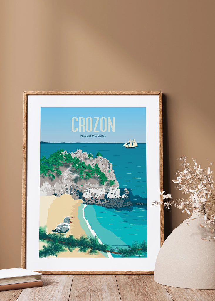 Affiche de la plage de l'île vierge à Crozon