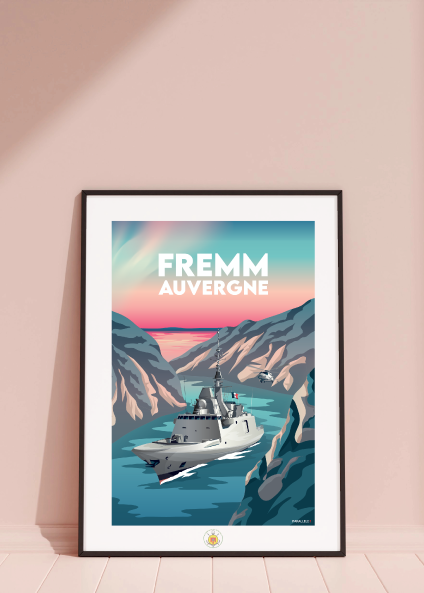 Affiche du Fremm Auvergne, frégate de la marine nationale