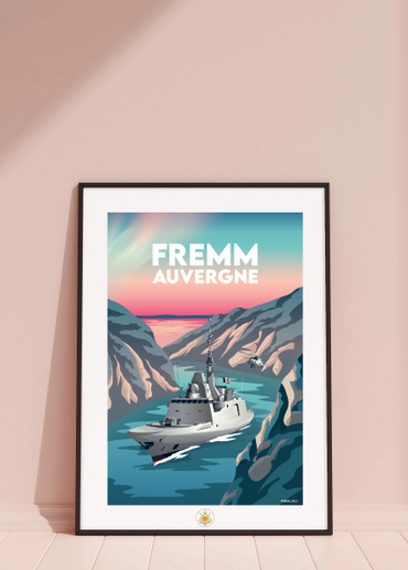 Affiche du Fremm Auvergne, frégate de la marine nationale