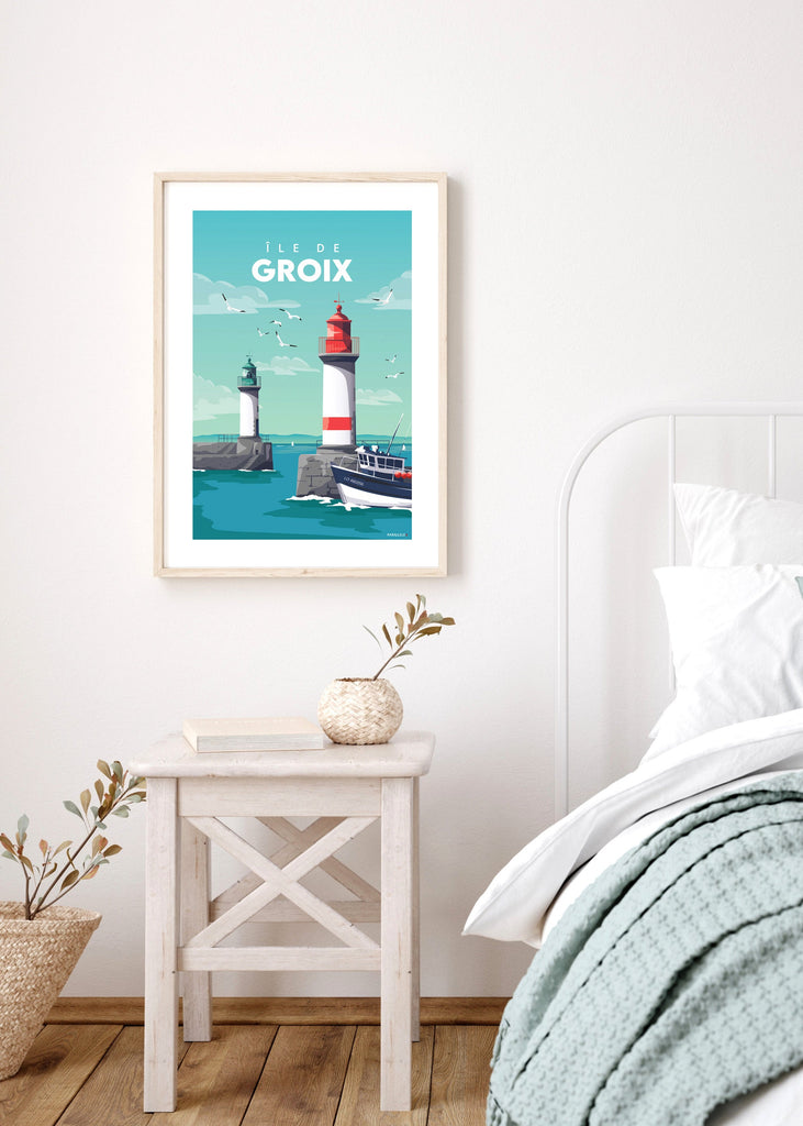 Affiche du port de l'île de Groix